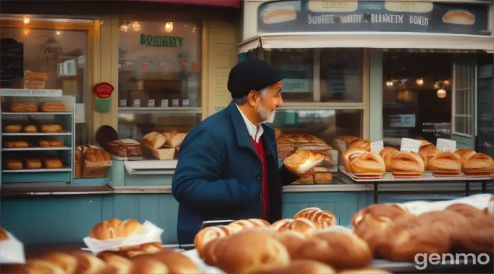 Describe the situation of a bakery always shared his bread with the beggar peoples. 