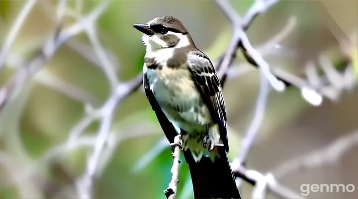 a small bird perched on top of a tree branch