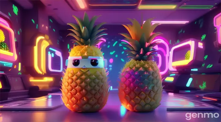 Pineapple lags:"Hi everyone! I am a Pineapple. I am spiky on the outside and sweet on the inside. You spell my name P-I-N-E-A-P-P-L-E. I am full of vitamins and perfect for desserts!"