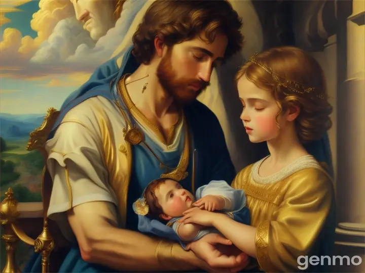 saint job family in bible in high resolution,high quality,realistic details