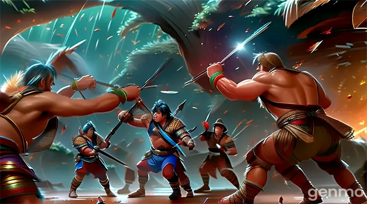 a scene from a video game of two men fighting