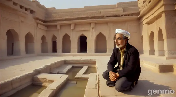  A young Pakistani architect (23) threads through Mohenjo-daro's ancient streets, whispers of the past swirling around him. Tourists from diverse backgrounds discuss theories, their voices a distant hum. Reaching a serene spot overlooking the Great Bath, he unfurls his prayer rug. As he kneels, an elderly gentleman, likely a history buff, observes him with a knowing smile. He offers a silent prayer, a bridge between the past unearthed and the future envisioned.



