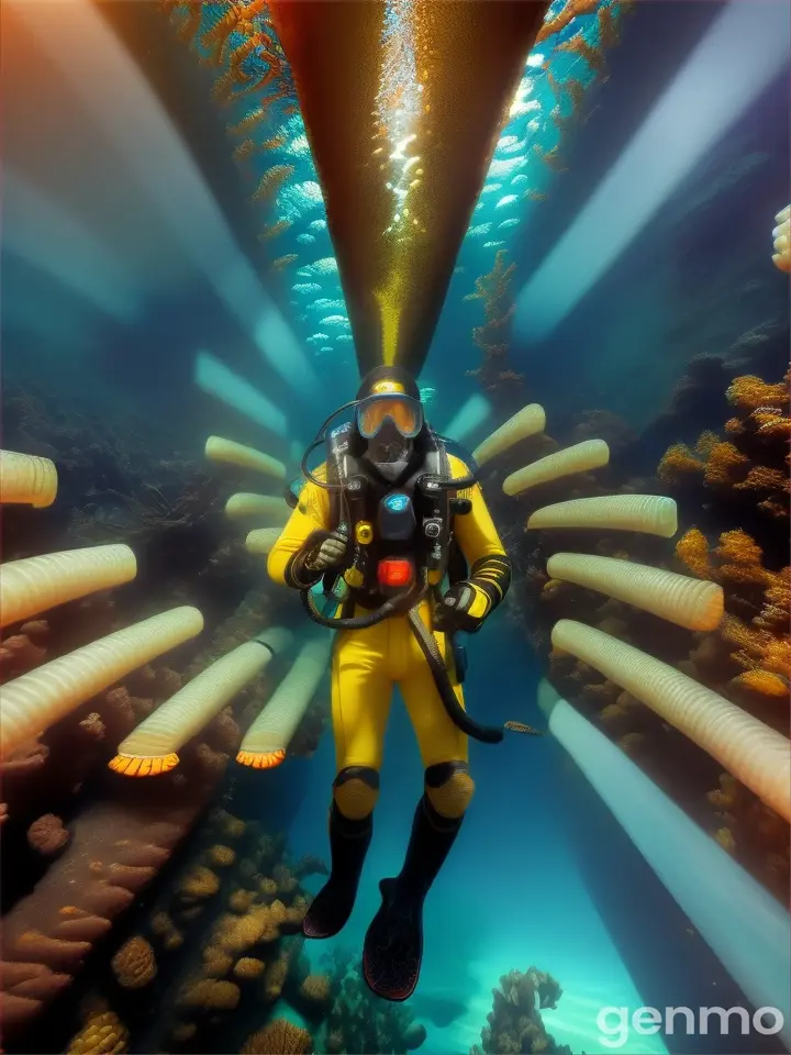 guy diver in full height
