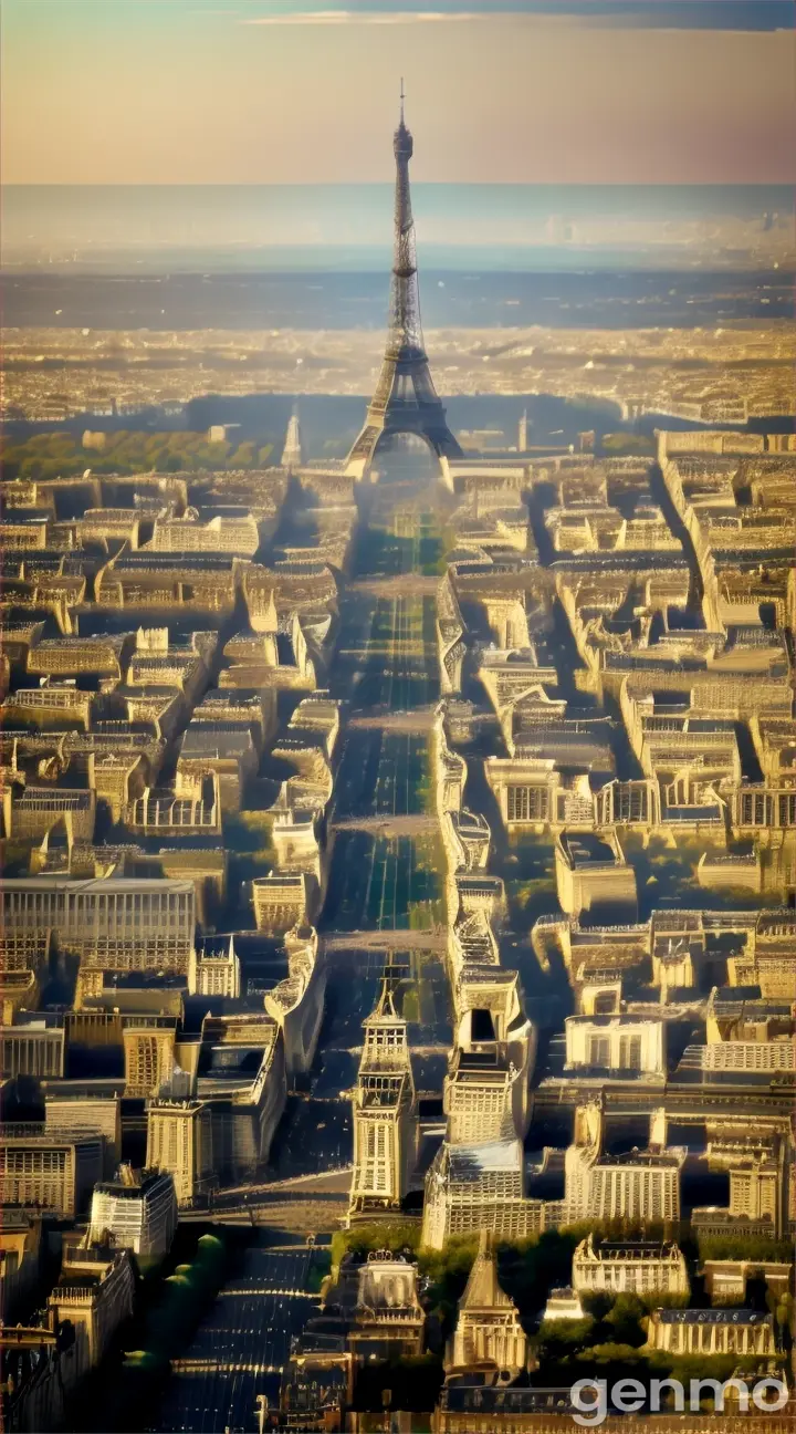 A swarm of grasshoppers around the Eiffel Tower in Paris