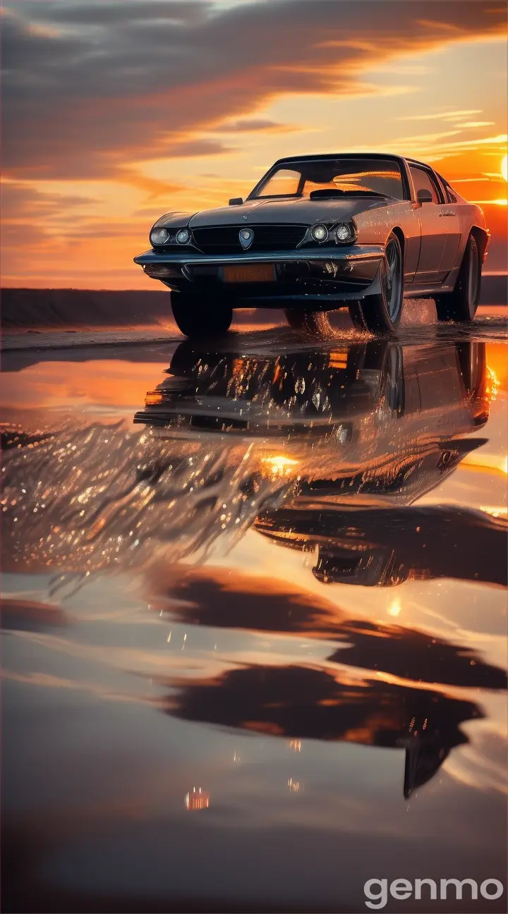 Car walking on water 