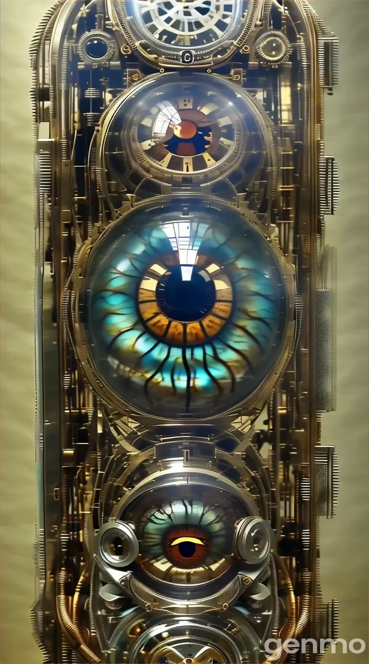 a clock with an eye inside of it