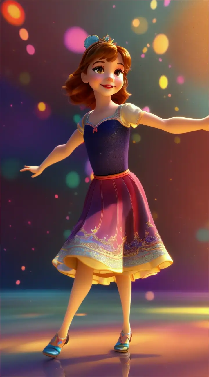 A Disney 3D animation of a girl dancing 