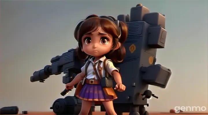 a little girl standing in front of a machine toy gun. Ayushi's guidance and inspiration continued to influence all who looked up to her. Her story became an example of a strong woman, who was ready at any cost to fulfill her dreams. Ayushi proved that age, gender or circumstances do not matter