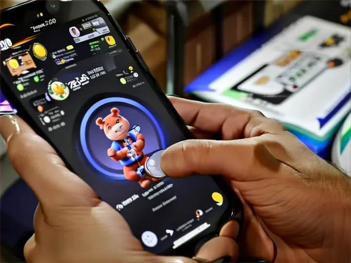 a person holding a cell phone in their hand