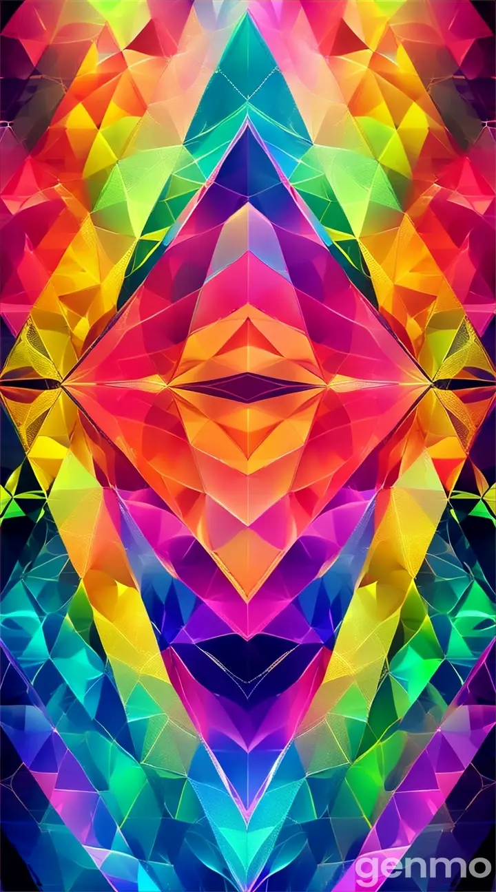 A colorful abstract background with triangles inspired by a mountain range