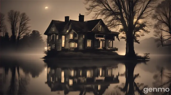 There was an abandoned house on the banks of a peaceful lake but it was haunted