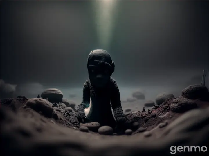 Claymation surreal mysterious dark very detailed high-resolution in the style of the shivering truth 