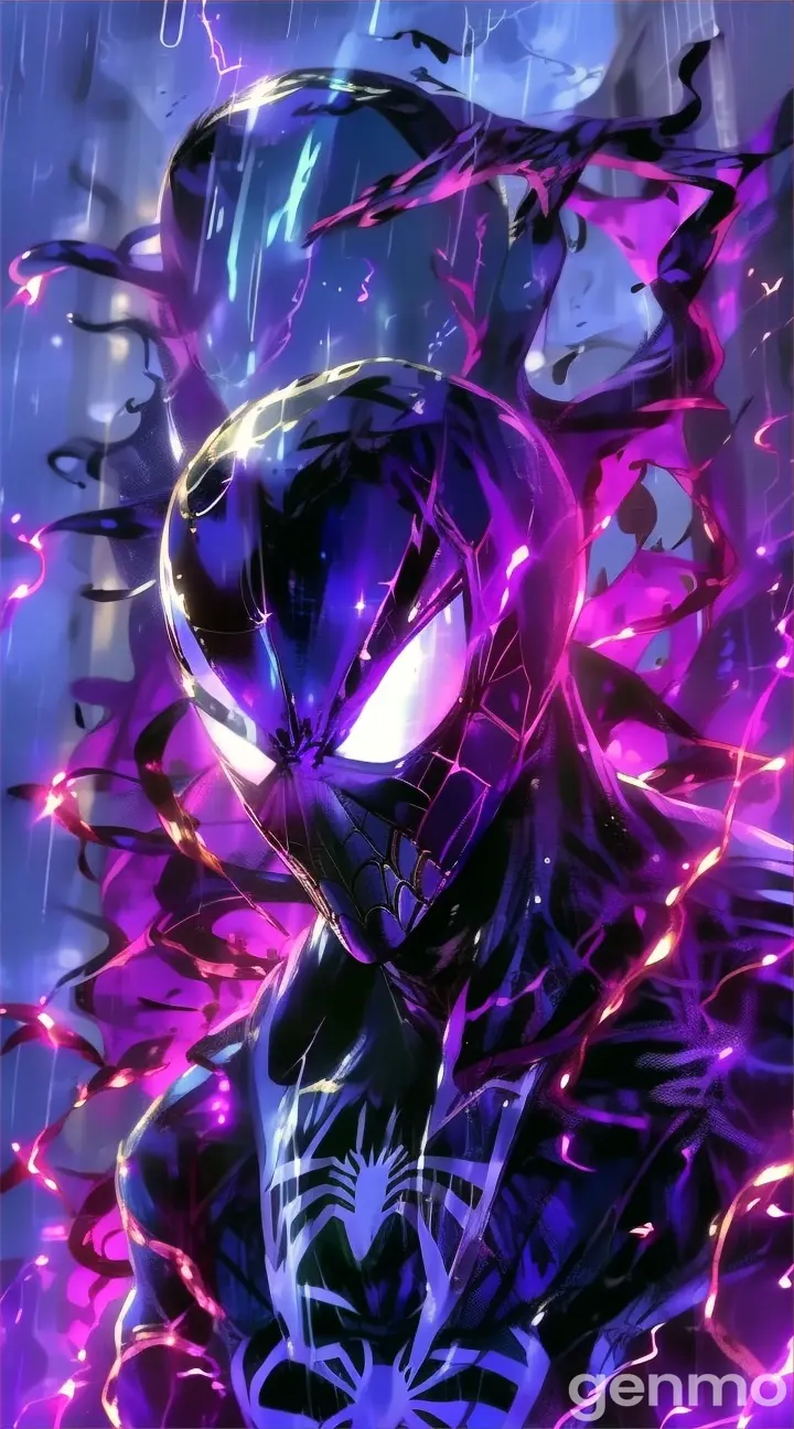 a spider - man with a purple background