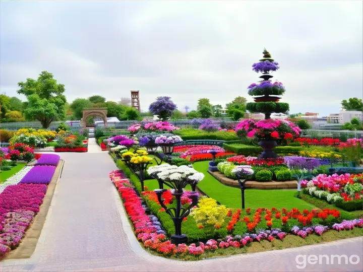 a garden filled with lots of colorful flowers