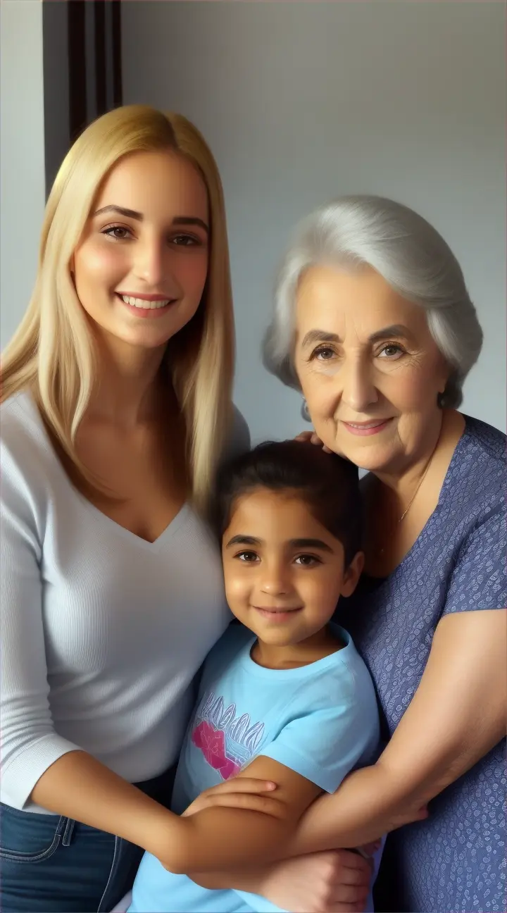 show Zara and Ali with their grandmother.