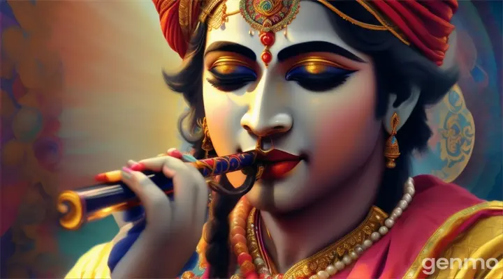 shree krishna with flute 16:9 ratio