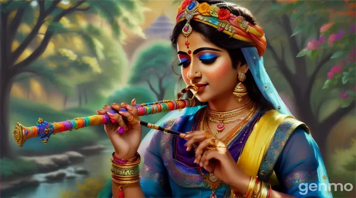 shree krishna with flute 16:9 ratio