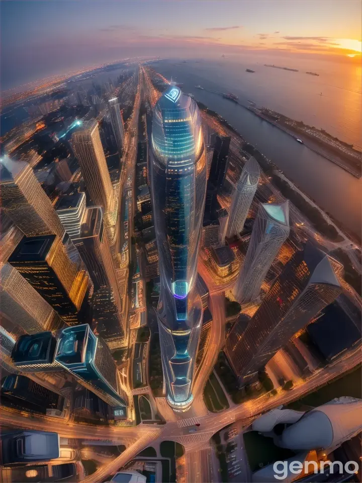360 drone view luxury city
