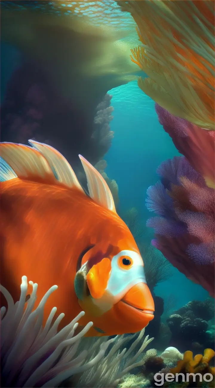 nemo with corals and beautifulness of ocean