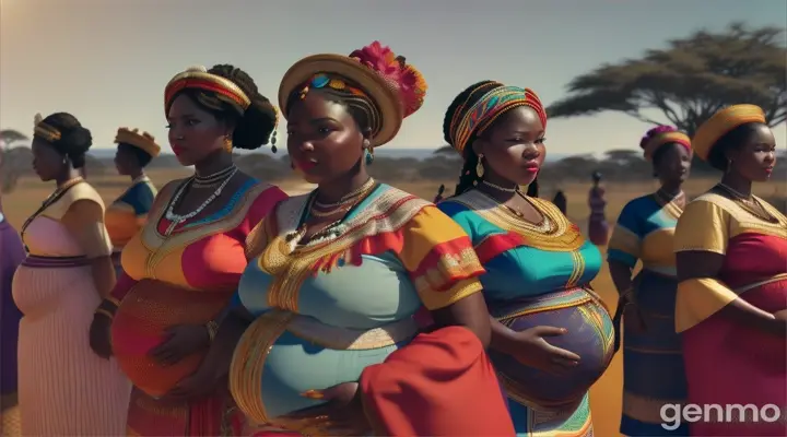 Beautiful pragnent Zulu Maidens plus size pragnancy Festival 