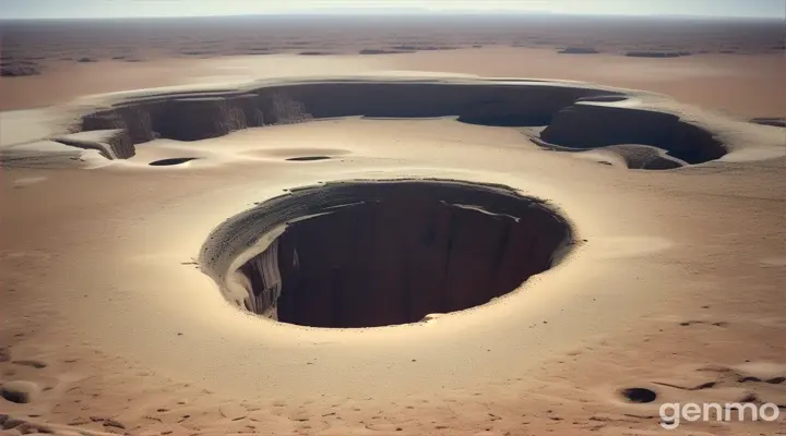 a bottomless hole in the middle of a desert