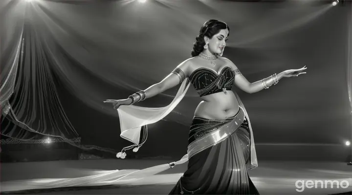 A black-and-white dream sequence transports the viewer to a glamorous 1950s Bollywood set. The leading lady, dressed in a shimmering sari, captivates everyone with her vintage dance moves. The song is a classic Bollywood melody with a modern twist, with lyrics about timeless beauty and the magic of cinema.
