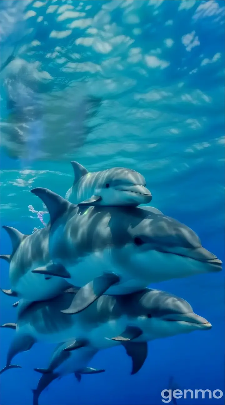 a couple of dolphins swimming in the ocean