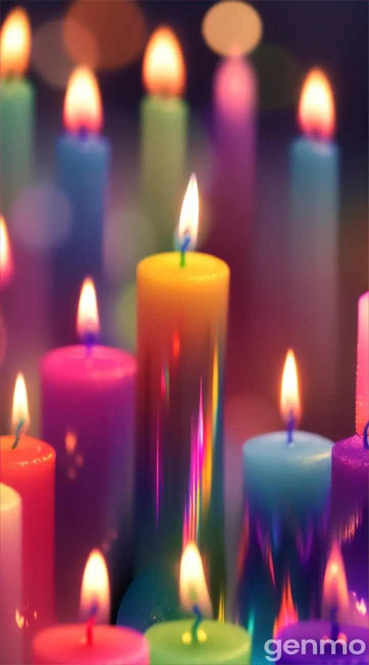 Rainbow Candles, beautiful, multicolored, rainbow fractals 