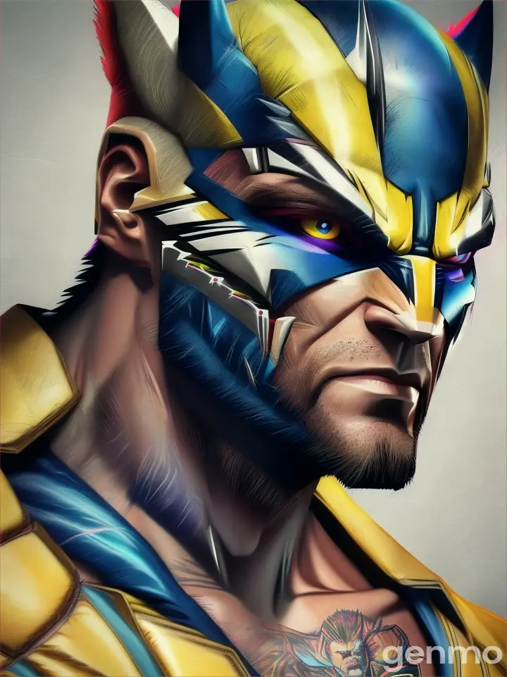 Puedes dibujar a Wolverine con su traje de Tiger stripes lo más realista posible con la máscara