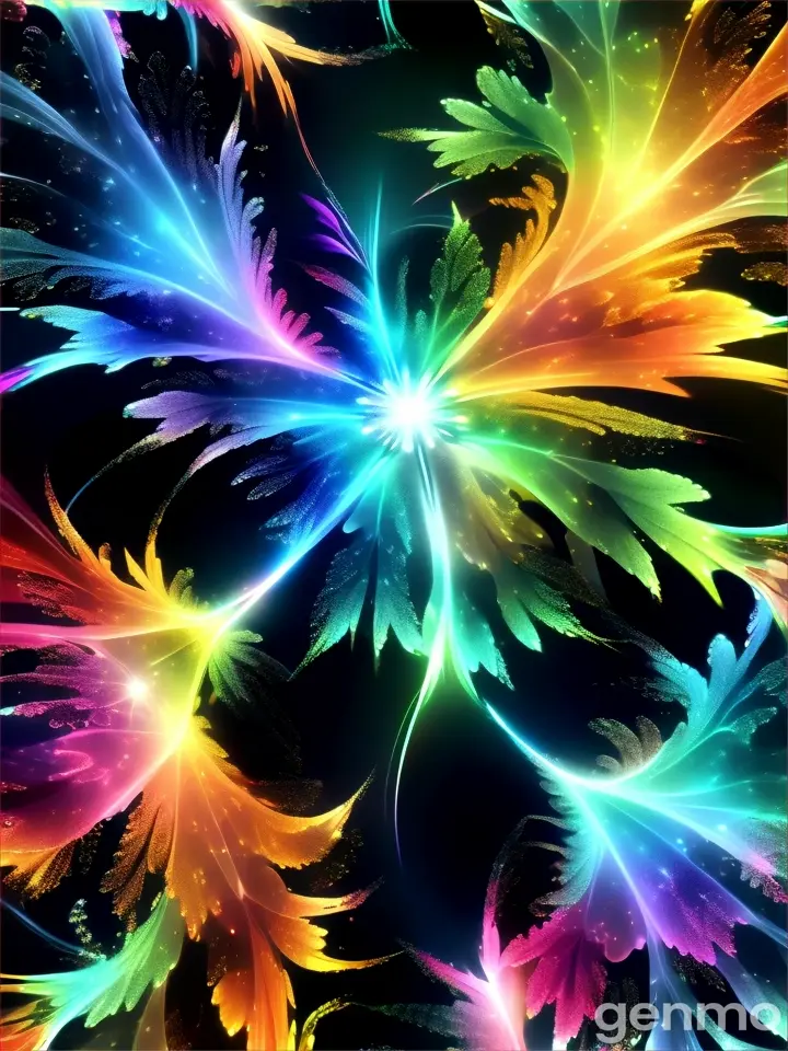 a computer generated image of a multicolored flower