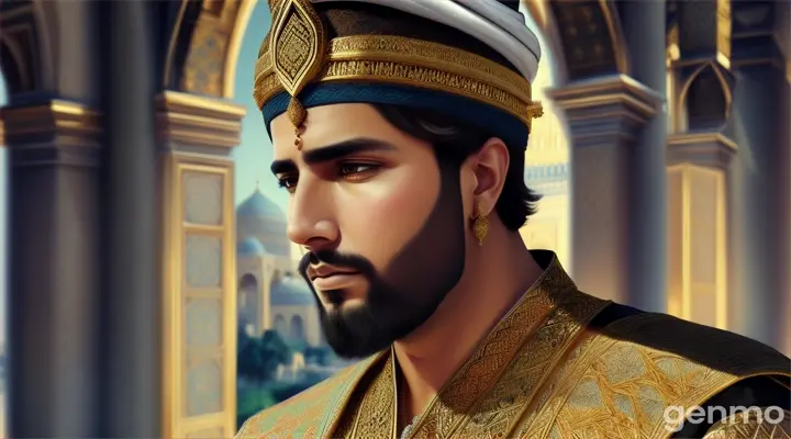 GENERATE TO ME A PICTURE OF ANCIENT ISLAMIC KING