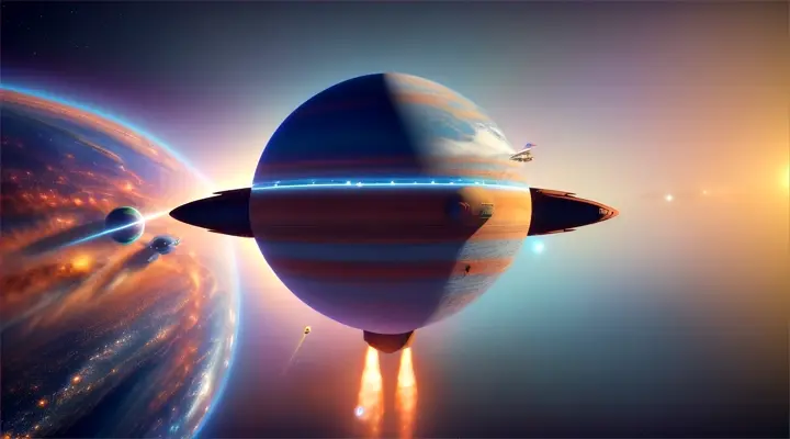 Seed: 874732411 3d animations cartoon video rakete fliegt durch das weltall, pixar style, rakete mit 2 planeten im hintergrund