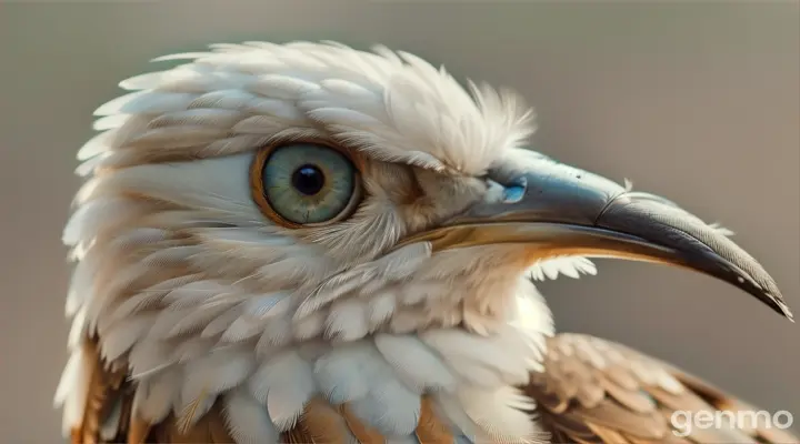  A small, delicate bird with soft feathers. One wing is visibly broken, and it looks fragile and in need of help. The bird should have realistic details, such as fine feathers and expressive eyes that convey its vulnerability.