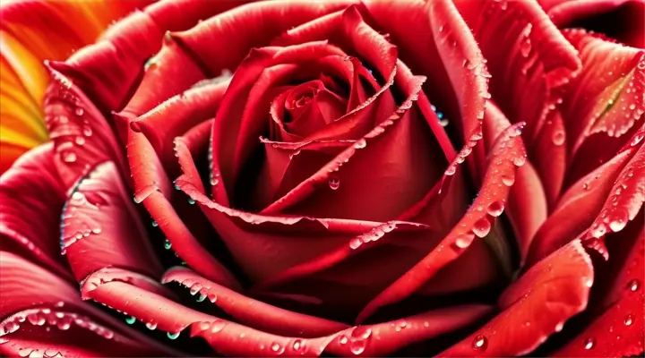a red rose with water droplets on it