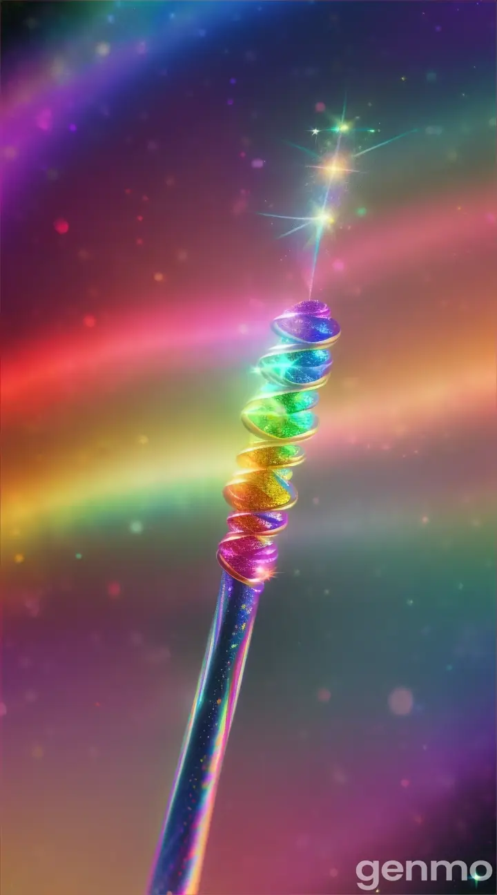 Rainbow  Magic wand, beautiful, multicolored fractals, glitter, rainbow fractals 