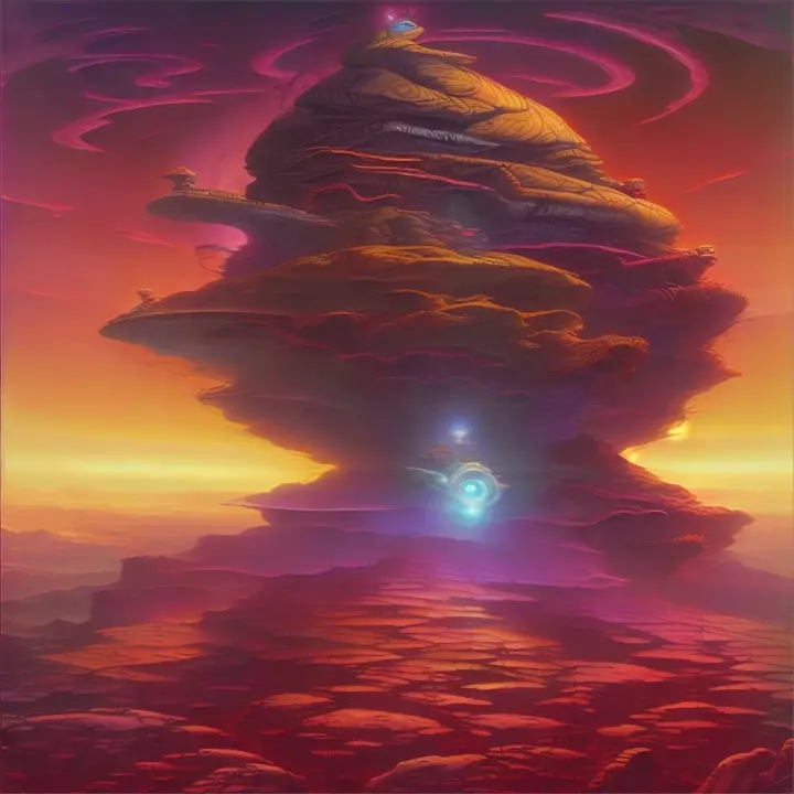 A sprawling landscape at night, with the sky filled with an array of stars, planets, and astronomical objects, casting a soft and serene light on the natural environment
