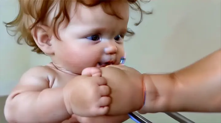 a baby being examined by a doctor with a stethoscope, create 3d animation video disney pixar style