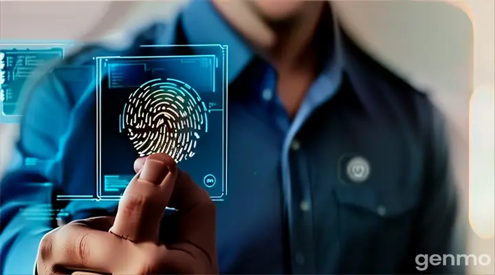 a man touching a fingerprint on a screen