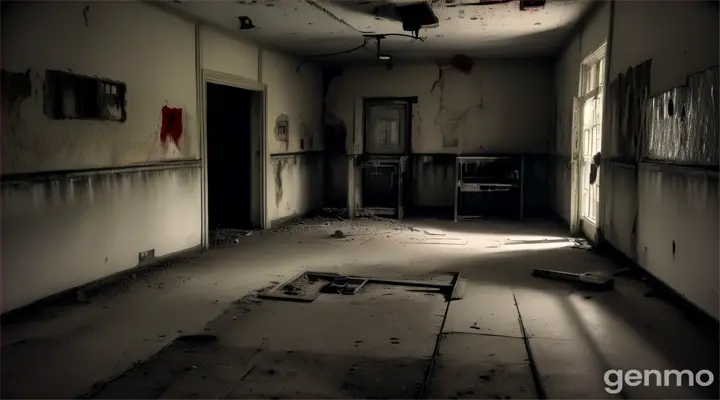 Orphanage Basement: 

A dark, locked basement in a former orphanage, with children crying and banging coming from inside. A secret room with traces of experiments on children.