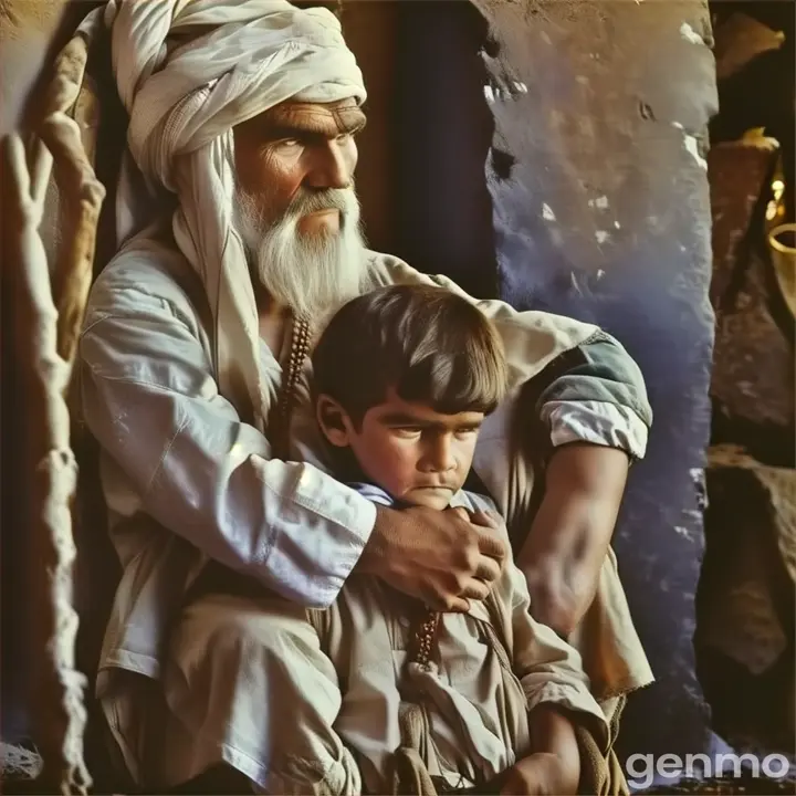 a man holding a child in his arms