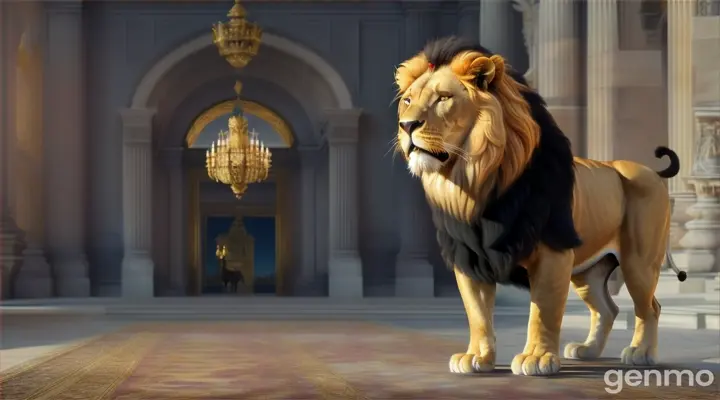 Lion talking to king