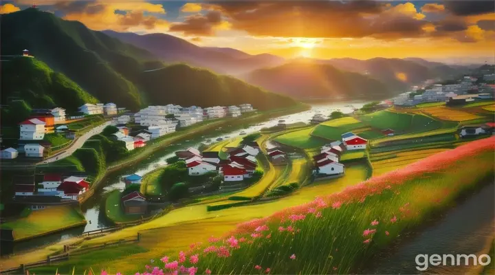 浪漫、温馨、迷人的景色。16：9