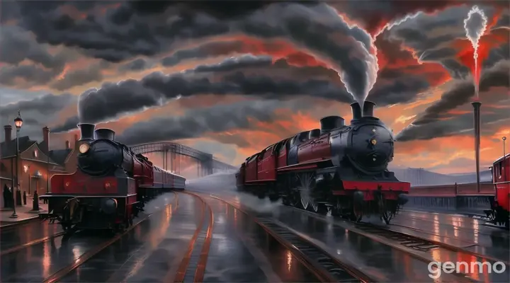 cloud, train, sky, atmosphere, rolling stock, vehicle, steam engine, locomotive, rolling, railway