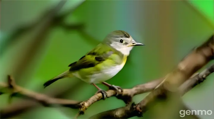 a small bird is perched on a branch