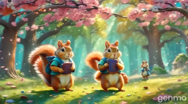 a couple of squirrels standing next to each other