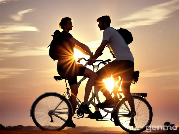 a man carrying his girlfriend on the back of his bicycle
