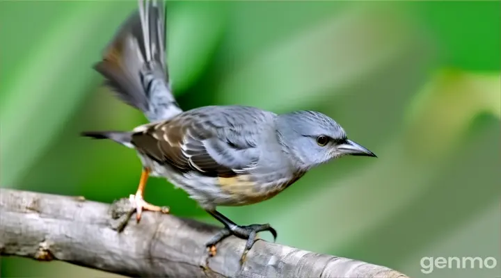 a small gray bird perched on a branch