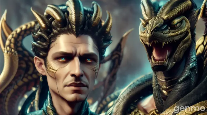 typhon his shoulders were one hundred snake heads,
