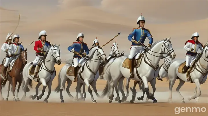 3d animation cartoon La Fantasia est une démonstration équestre où un groupe de cavaliers  vetu djellaba blanche et ruban blanche sur leur tete(appelés « cavaliers de la Fantasia ») monte en ligne et charge à pleine vitesse en tirant des fusils ou des mousquets en l'air. La synchronisation des cavaliers est essentielle, et le but est de tirer tous ensemble au moment exact pour produire un bruit de détonation unifié, sans toucher les cibles.