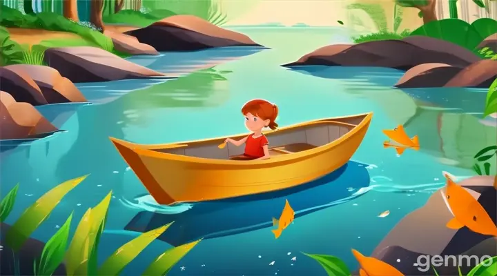 a girl in a boat in the water